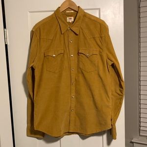 Levi’s Western Corduroy Shirt - Size: Large - Gold